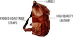 Sac à dos en cuir véritable | 25L | LIVRAISON GRATUITE, Neuf, Autres marques, -, JAALD