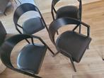 stoel  met armleuning 4 stuks, Huis en Inrichting, Ophalen, Gebruikt, Zwart, Hout