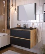 badkamermeubel met spiegel T-Bath Set Milenio indus 80 black, Ophalen, Nieuw