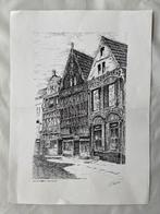 Tekening MECHELEN De Duiveltjes gesigneerd, Antiek en Kunst, Kunst | Tekeningen en Fotografie, Ophalen of Verzenden