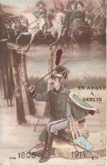Franse postkaart - "En avant à Berlin" (Eerste Wereldoorlog) beschikbaar voor biedingen