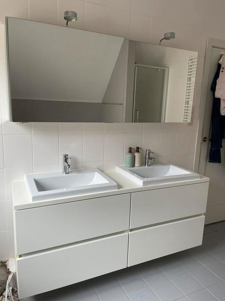 Tijdloos badkamer meubel, incl kraanwerk Pafoni, Huis en Inrichting, Badkamer | Badkamermeubels, Zo goed als nieuw, Spiegelkast
