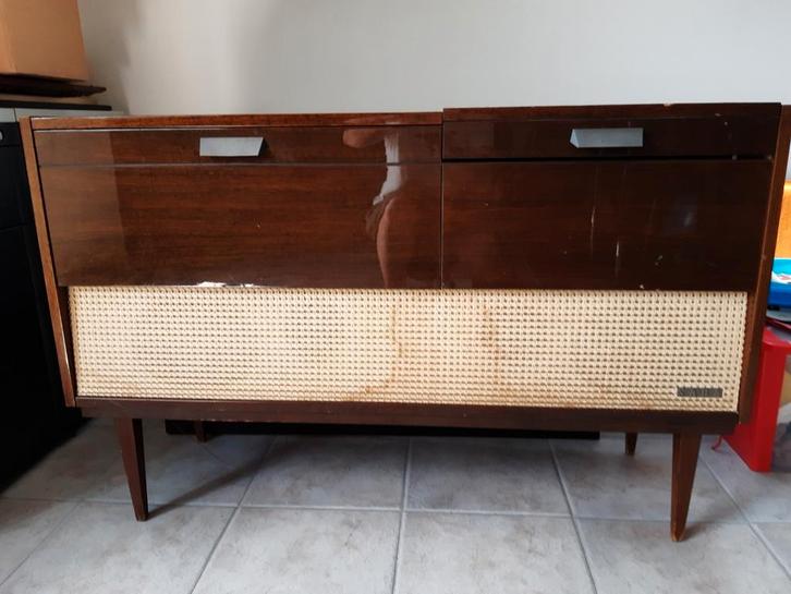 Vintage SABA radio meubel  met platenspeler, Audio, Tv en Foto, Radio's, Gebruikt, Radio, Ophalen