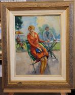 Maurice MEYNAERT, op het terras, Antiek en Kunst, Ophalen of Verzenden