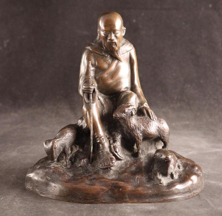 Antiek bronzen Aziatisch sculptuur, Antiek en Kunst, Kunst | Niet-Westerse kunst, Verzenden