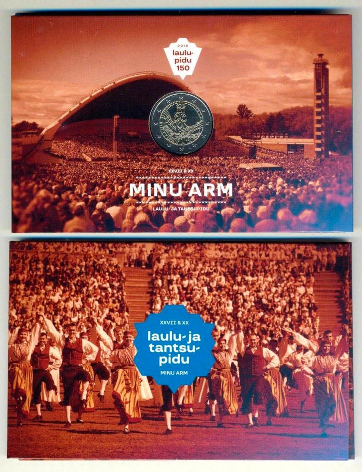 Estland - 2 euromunten in coincard diverse jaren, Timbres & Monnaies, Monnaies | Europe | Monnaies euro, Série, Estonie, Enlèvement ou Envoi