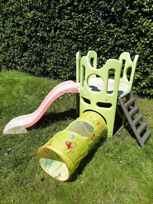 Speeltoren met glijbaan, Kinderen en Baby's, Speelgoed | Buiten | Speeltoestellen, Gebruikt, Glijbaan, Klimwand, Ophalen of Verzenden