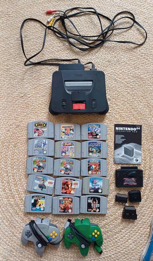 Nintendo 64 + 15 jeux et 2 manettes, Games en Spelcomputers, Spelcomputers | Nintendo 64, Gebruikt, Ophalen of Verzenden