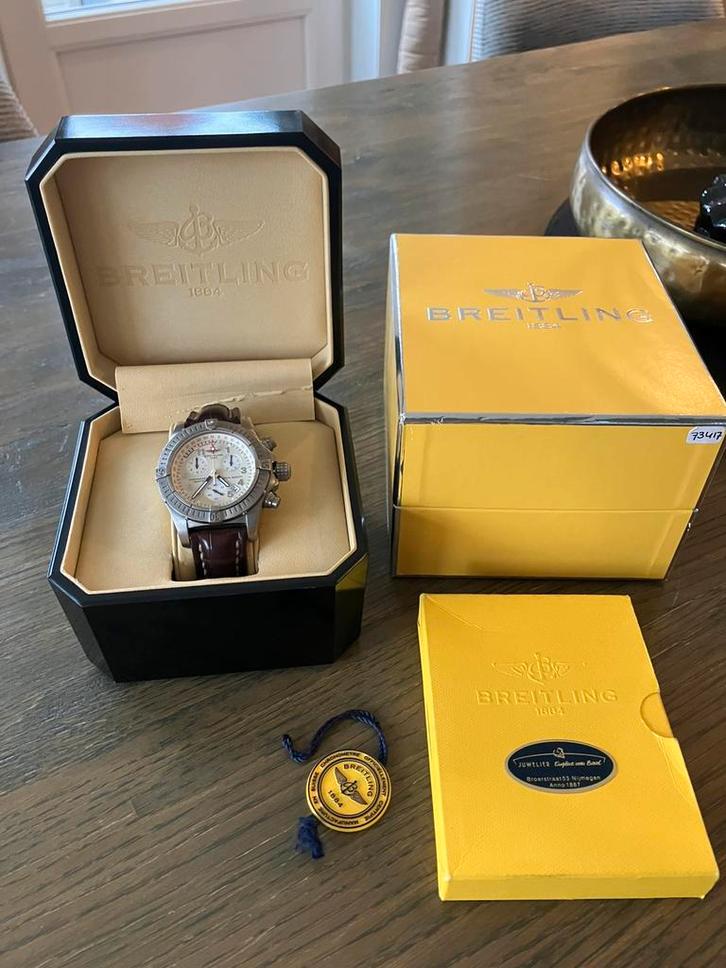 Breitling chrono avenger M1 full set !!, Handtassen en Accessoires, Horloges | Heren, Zo goed als nieuw, Polshorloge, Breitling