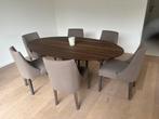 Lot van 8 stoelen eetkamer Marie’ Corner, Huis en Inrichting, Ophalen, Zo goed als nieuw, Bruin