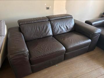 Natuzzi lederen salon 2 keer 2 zit, met relax functie, Enlèvement, Comme neuf