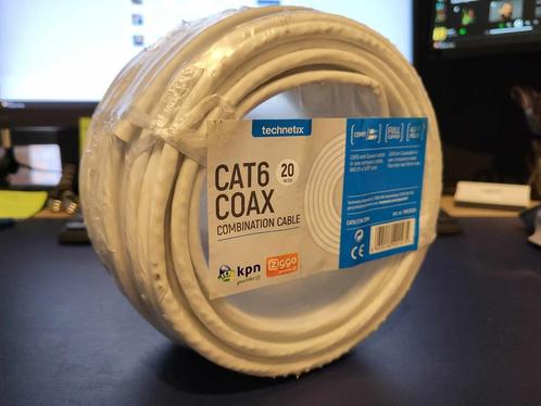 Câble combiné Technetix CAT6 COAX de 20 mètres, Bricolage & Construction, Électricité & Câbles, Neuf, Câble ou Fil électrique