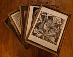 set van 5 prints in kader, Antiek en Kunst, Kunst | Tekeningen en Fotografie, Ophalen