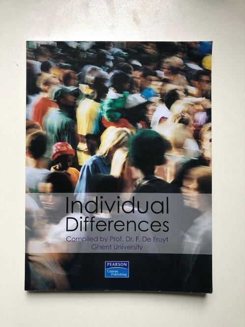 Individual Differences - Prof. dr. F. De Fruyt (EN), Livres, Livres d'étude & Cours, Neuf, Enseignement supérieur, Gamma, Enlèvement ou Envoi