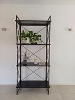 Zwart, metalen opbergrek, Huis en Inrichting, Kasten | Boekenkasten, Ophalen, Met plank(en), 200 cm of meer, 50 tot 100 cm