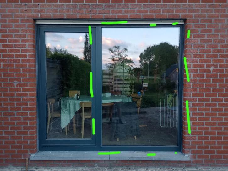Groot raam met veiligheidsglas, Doe-het-zelf en Bouw, Raamkozijnen en Schuifdeuren, Gebruikt, Raamkozijn, Ophalen