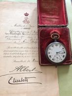 Horloge met document koning, Goud, Ophalen of Verzenden, Zakhorloge
