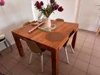 Teak tafel, Huis en Inrichting, Tafels | Eettafels, Ophalen, Zo goed als nieuw, Vierkant