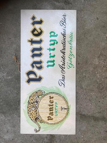 Kartonnen vintage reclamebordje Panter Urtyp bier met zegel beschikbaar voor biedingen