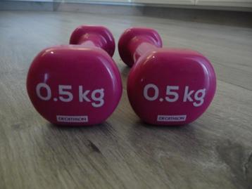 Halters voor fitness 2x0,5 kg Domyos, Enlèvement ou Envoi, Comme neuf, Bras, Set d’haltères