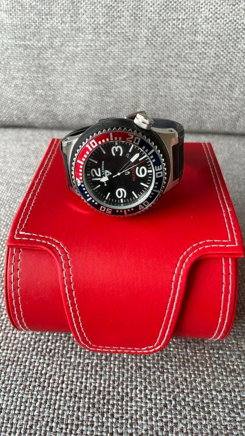 Swiss Legend Red Blue Neptune Uurwerk 53mm, Handtassen en Accessoires, Horloges | Heren, Zo goed als nieuw, Ophalen of Verzenden