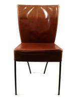 Set van 6 Montis Spica designstoelen, Ophalen, Gebruikt, Bruin, Leer