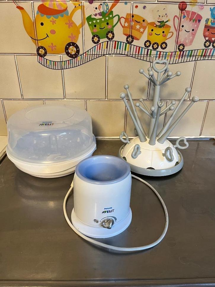 Avent flesverwarmer, Sterilisator en droogrek Voor flesjes, Kinderen en Baby's, Babyvoeding en Toebehoren, Zo goed als nieuw, Sterilisator