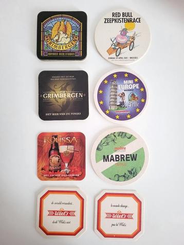 bierviltjes roussa grimbergen wiel's mabru red bull bruparck, Enlèvement ou Envoi, Comme neuf, Sous-bock, Leffe