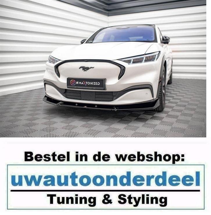 Maxton Design Spoiler Lip Splitter Voor Ford Mustang Mach E, Auto diversen, Tuning en Styling, Verzenden