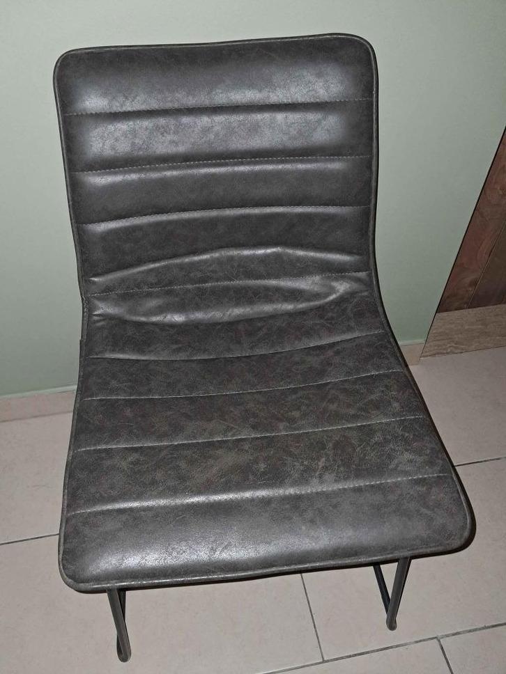 6 grijze stoelen, Huis en Inrichting, Stoelen, Gebruikt, Vijf, Zes of meer stoelen, Grijs, Ophalen