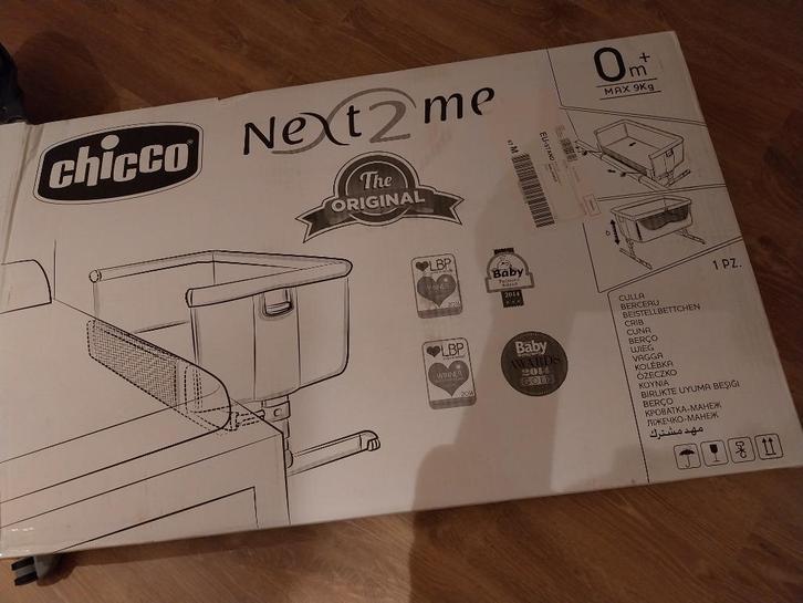 Chicco Next2me Co-sleeper inclusief matrashoezen, Kinderen en Baby's, Babywiegjes en Ledikanten, Zo goed als nieuw, Wieg, Ophalen