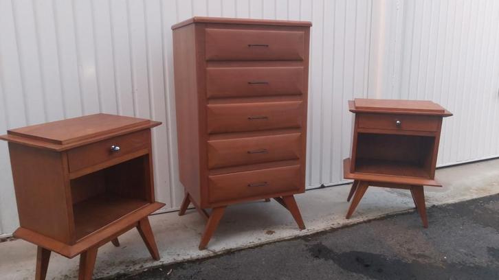 Très joli ensemble meuble vintage pieds compas année 60, Huis en Inrichting, Kasten | Dressoirs