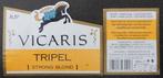 Étiquette de bière Vicaris triple Brasserie Dilewyns (12j8), Collections, Marques de bière, Envoi, Utilisé