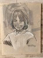 Dessin d'une jeune fille à Paris 1987, Antiquités & Art, Enlèvement ou Envoi