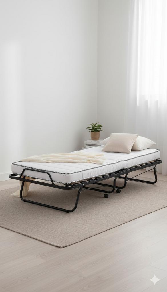 Foldable Guest Bed, Huis en Inrichting, Slaapkamer | Bedden, Zo goed als nieuw, 200 cm, Ophalen