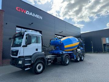 MAN TGS 18.400 4x4 + Betonmixeroplegger 9 m3 (bj 2014) beschikbaar voor biedingen