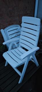 Zitstoel buiten wit, Tuin en Terras, Tuinstoelen, Ophalen, Zo goed als nieuw, Verstelbaar