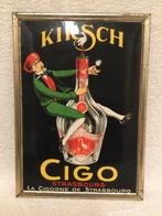 Vintage Kirsch Cigo Strasbourg reclamebord +- 1950, Enlèvement ou Envoi, Panneau publicitaire