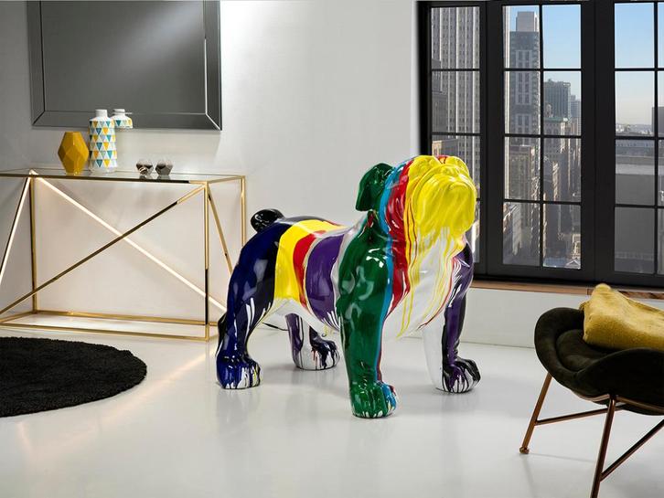 XXL Popart Bulldog fiberglass polyester outdoor design, Antiek en Kunst, Kunst | Designobjecten, Ophalen