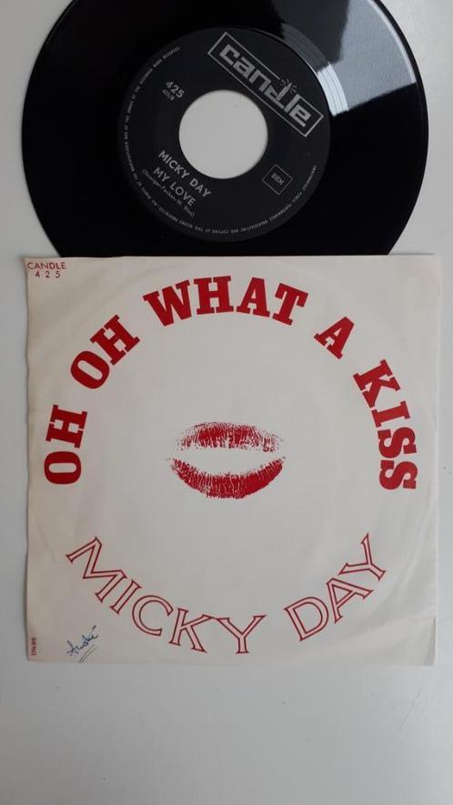 45T Micky Day, Oh What A Kiss/My Love, pressage belge 1966, CD & DVD, Vinyles | Pop, Utilisé, 1960 à 1980, Autres formats, Enlèvement ou Envoi