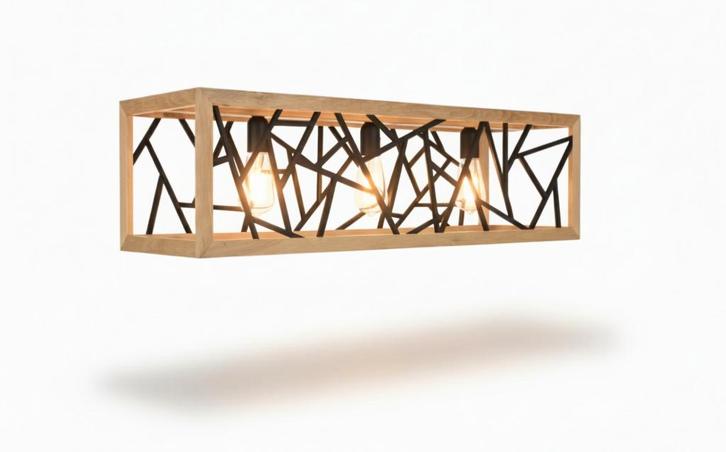 Eikenhouten suspensie, Huis en Inrichting, Lampen | Kroonluchters, Hout, Ophalen