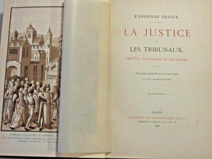 Justitie en het Hof 178 gravures 1888 Belastingen Geld, Boeken, Politiek en Maatschappij, Ophalen of Verzenden