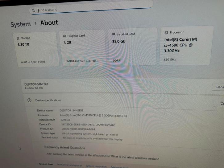 TE KOOP: Acer Predator G3-605 Gaming PC, Informatique & Logiciels, Ordinateurs portables Windows, Comme neuf, 32 GB, Gaming, Enlèvement