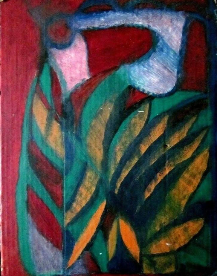 Huile Willy Zuber Winterthur Suisse abstraction 1967 signée, Antiek en Kunst, Kunst | Schilderijen | Modern, Ophalen of Verzenden