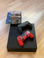 Playstation 4 + gratis spellen, Games en Spelcomputers, Spelcomputers | Sony PlayStation 4, Original, Met 2 controllers, Gebruikt