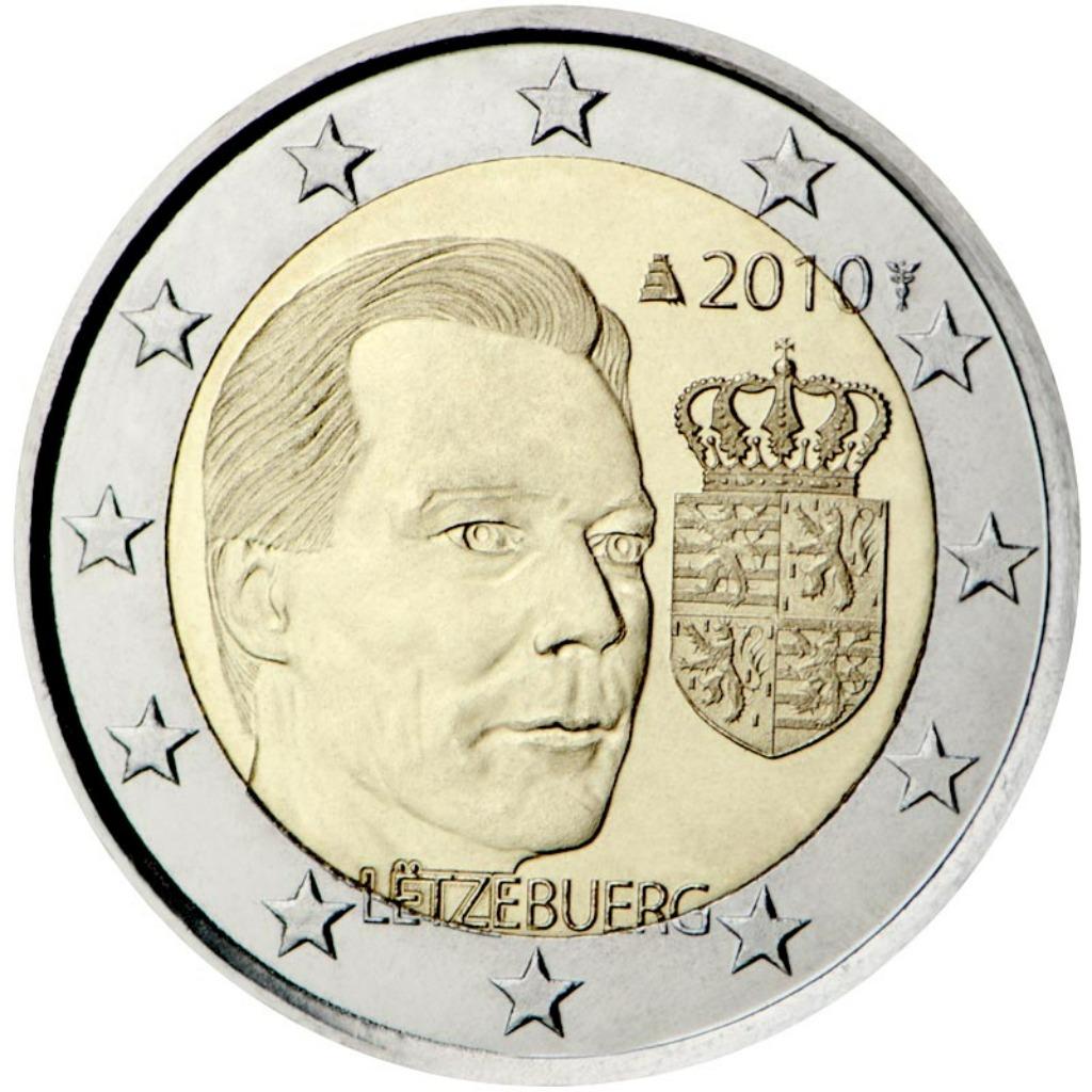 2 euro Luxemburg 2010 UNC Wapen van de Groothertog, Ophalen of Verzenden, Luxemburg, 2 euro, Setje