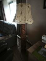 Essen houten lampen met buffelleer en bladgoud, Huis en Inrichting, Ophalen, Gebruikt, Hout