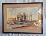 Grote aquarel – R. Baeyens (1971) sombreffe, Antiek en Kunst, Ophalen