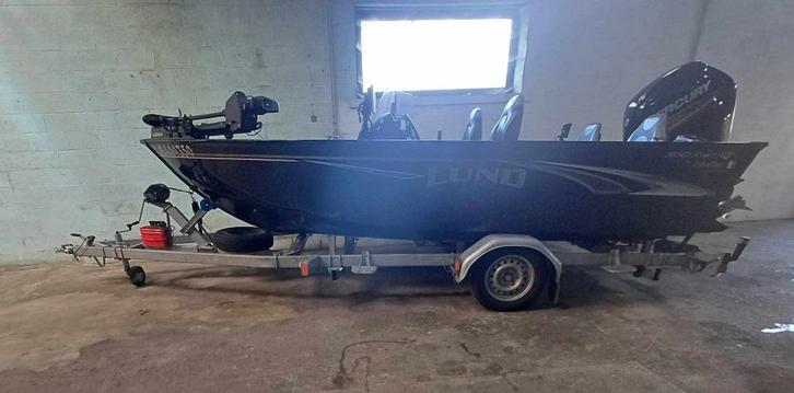 volledig uitgeruste Lund-boot, Watersport en Boten, Vis- en Consoleboten, Zo goed als nieuw, 70 pk of meer, 3 tot 6 meter, Benzine
