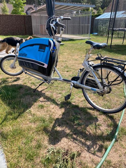 Gazelle bakfiets, Fietsen en Brommers, Fietsen | Bakfietsen, Gebruikt, Gazelle, 3 kinderen, Huif, Ophalen